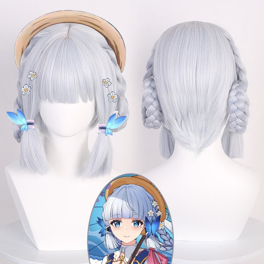 Ling Qi Genshin Impact Kamisato Ayaka Cos Wig New Skin Letter from Hanatoki Simulated Long Scalp Twist Braid