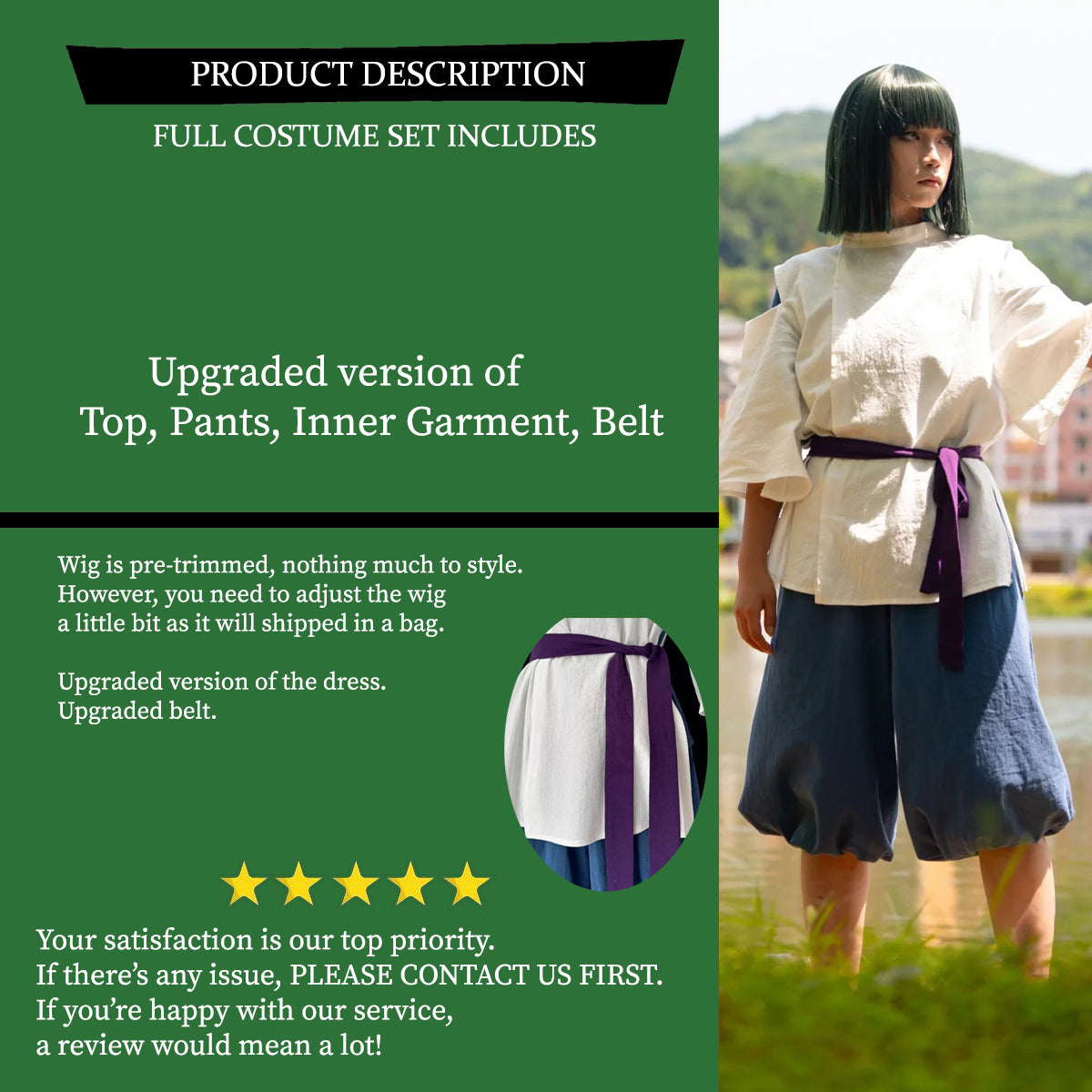 Haku and Chihiro Cosplay Costume Outfit, Anime Events, Character Outfit