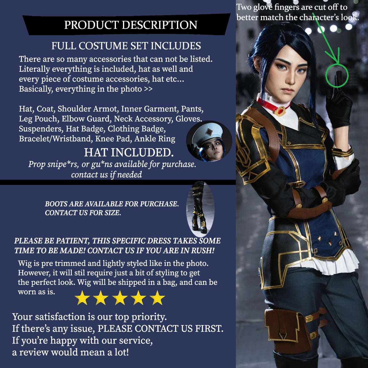 Caitlyn Arcane Costume Outfit, Anime Events, Character Outfit