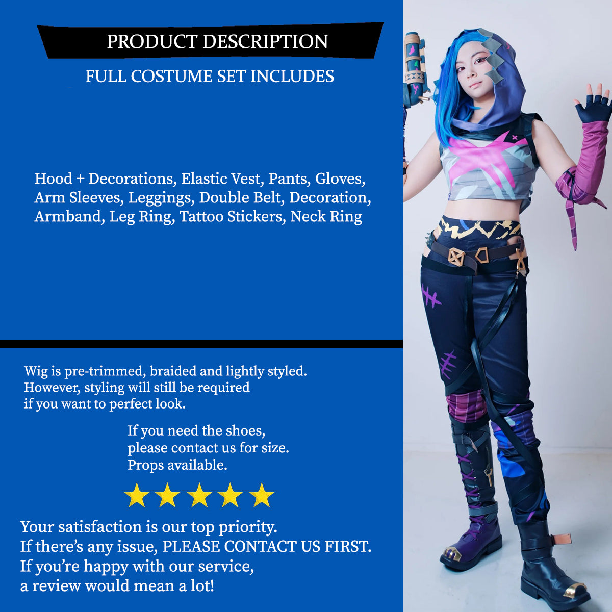 Jinx Season 2 Cosplay Costume Outfit, Anime Events, Character Outfit