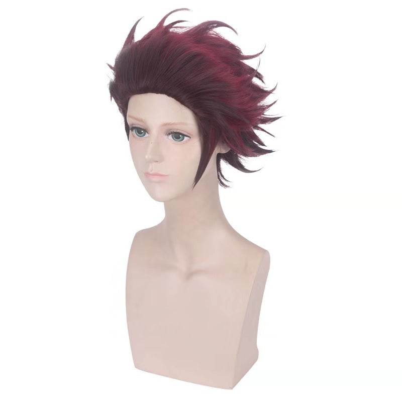Anime wig cosplay Demon Slayer Blade Tanjiro Kamado back-tilted gradient melange cos wig