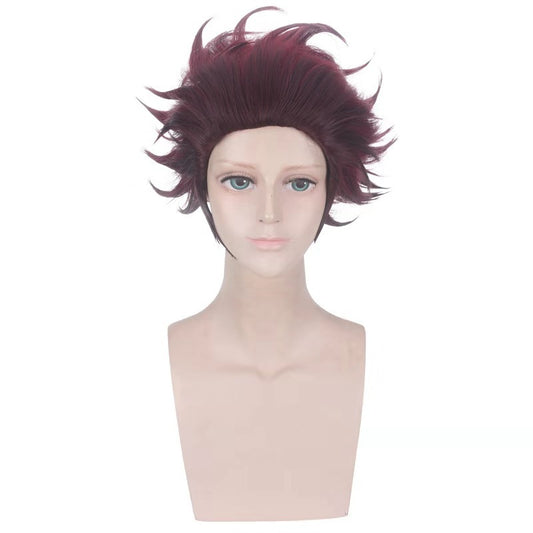 Anime wig cosplay Demon Slayer Blade Tanjiro Kamado back-tilted gradient melange cos wig