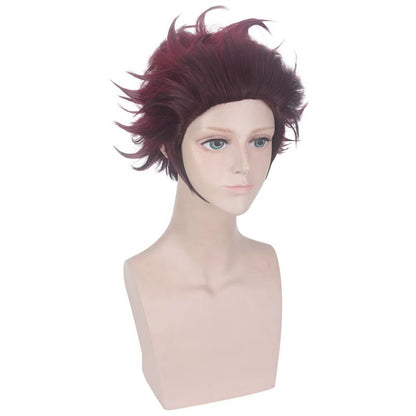 Anime wig cosplay Demon Slayer Blade Tanjiro Kamado back-tilted gradient melange cos wig