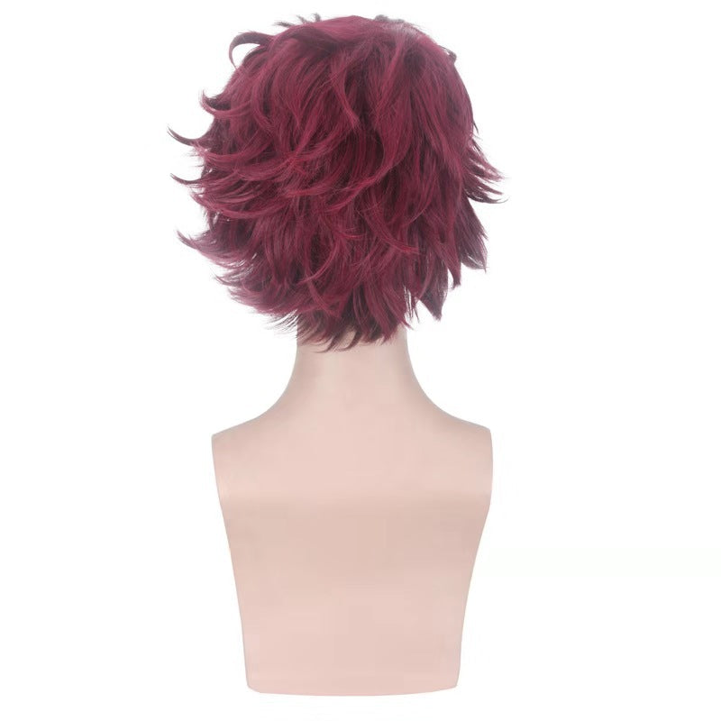 Anime wig cosplay Demon Slayer Blade Tanjiro Kamado back-tilted gradient melange cos wig