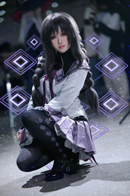 Puella Magi Madoka Magica Homura Akemi Cosplay Costume Outfit Anime Expo Con Halloween