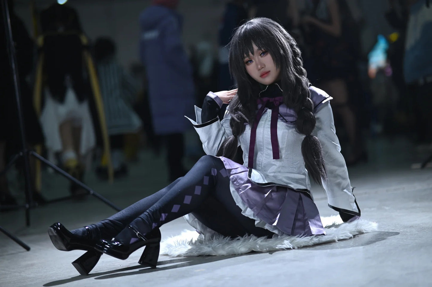 Puella Magi Madoka Magica Homura Akemi Cosplay Costume Outfit Anime Expo Con Halloween