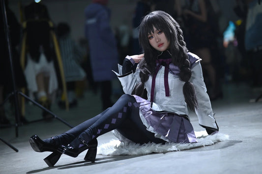 Puella Magi Madoka Magica Homura Akemi Cosplay Costume Outfit Anime Expo Con Halloween