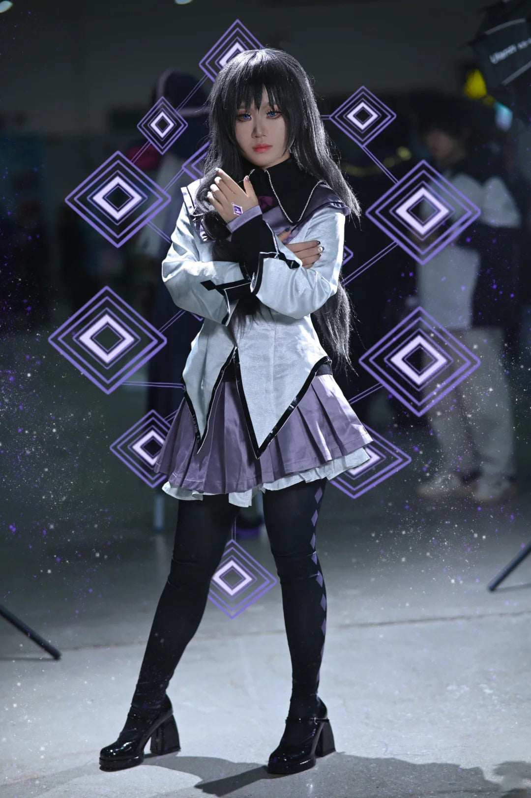Puella Magi Madoka Magica Homura Akemi Cosplay Costume Outfit Anime Expo Con Halloween
