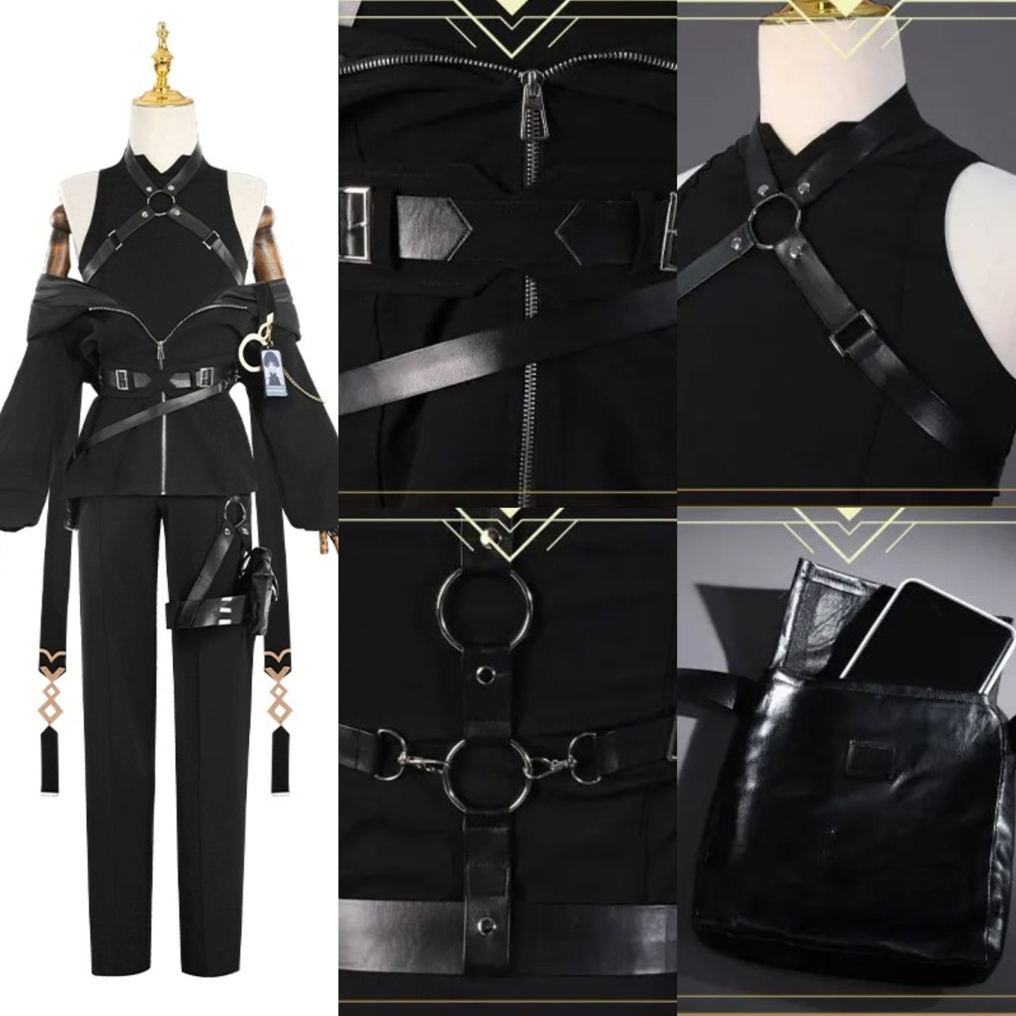 Secret Service Scaramouche Genshin Impact Cosplay Costume Outfit Anime Expo Con Halloween