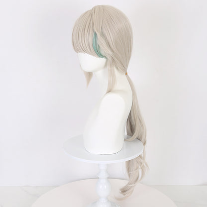 Lingqi Genshin Impact Lynette cos wig side braids long hair highlight dye imitation scalp factory direct sales