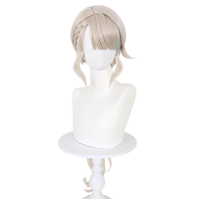 Lingqi Genshin Impact Lynette cos wig side braids long hair highlight dye imitation scalp factory direct sales