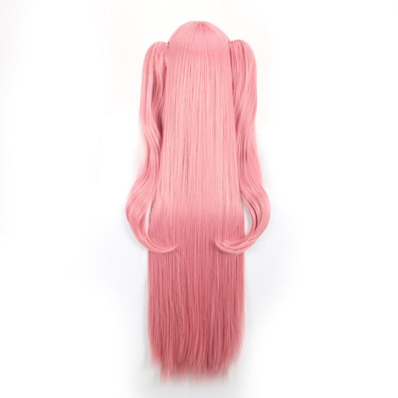 Ling Qi The end of the wig is a seraphic angel cosplay Krulu Tsepesi queen smoke pink tiger mouth clip wig