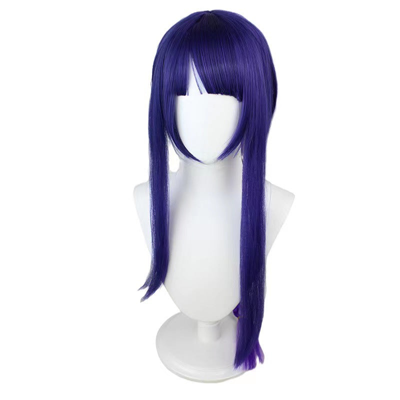 Genshin Wig Genshin Thunder General Wig Cos Silicone Simulation Scalp Wig Anime Twist Braids Wholesale