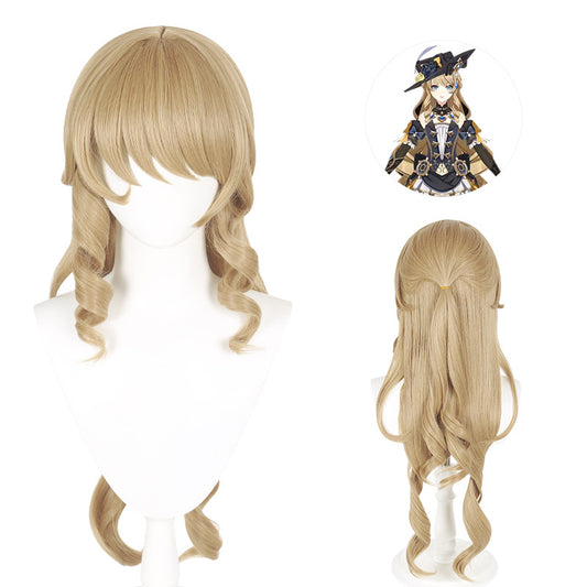 Ling Qi Genshin Impact Fontaine Navia Cos wig artificial scalp corn whiskers Jacques long curls
