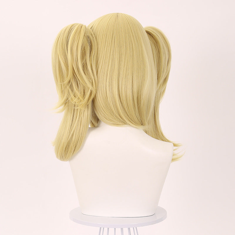 Lingqi Absolute Zone Zero Bernice White COS Wig Card Double Ponytail Split Tiger Mouth Clip Artificial Scalp Top