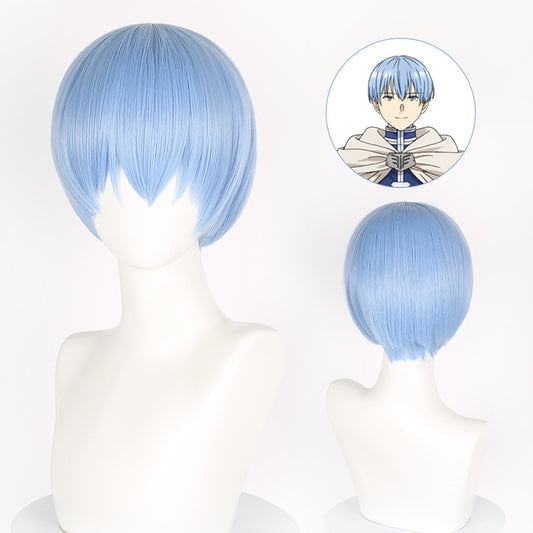 Lingqi Buried Frilyn Simmel Light Blue Broken Bangs Short Hair Cos Wig Factory Direct