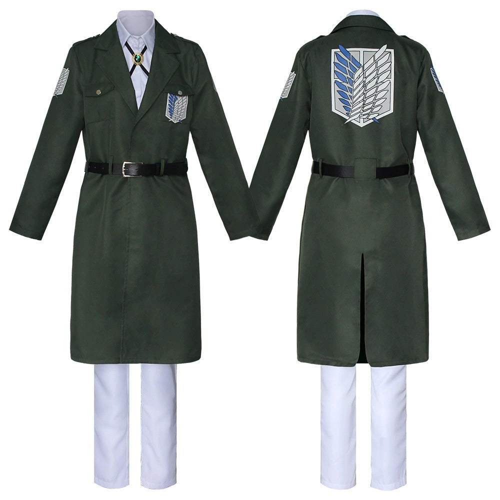 Attack On Titan Levi Ackerman Soldier Cosplay Costume Outfit Anime Expo Con Halloween