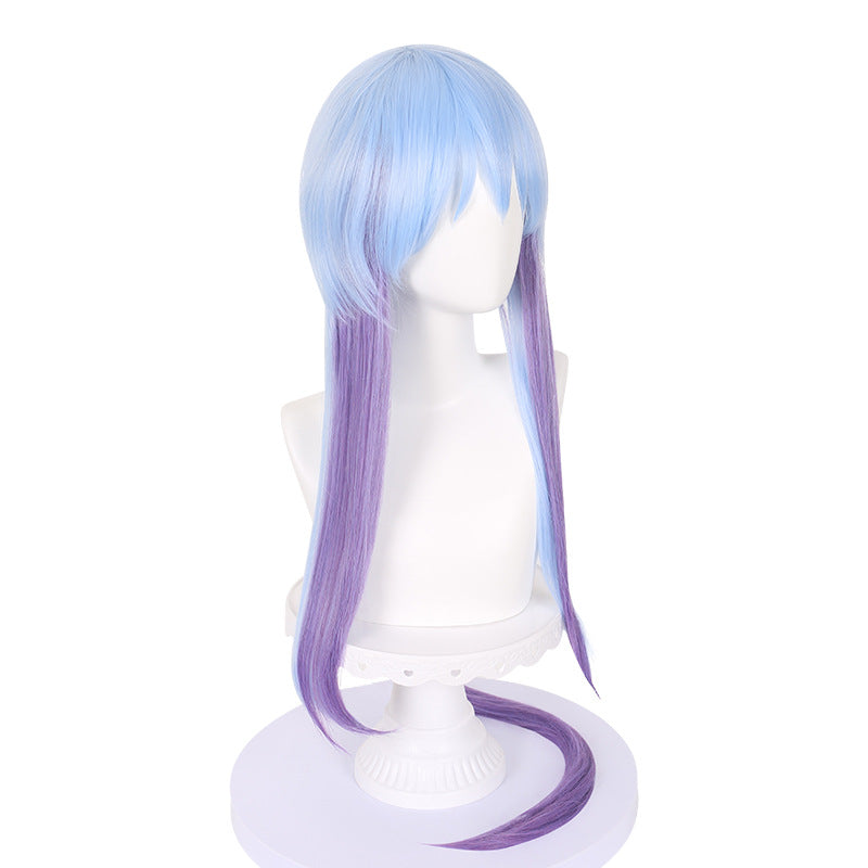 Ling Qi Ark of Tomorrow New Operator Water Moon Cos Wig Artificial Scalp Gradient Lengthened Ponytail