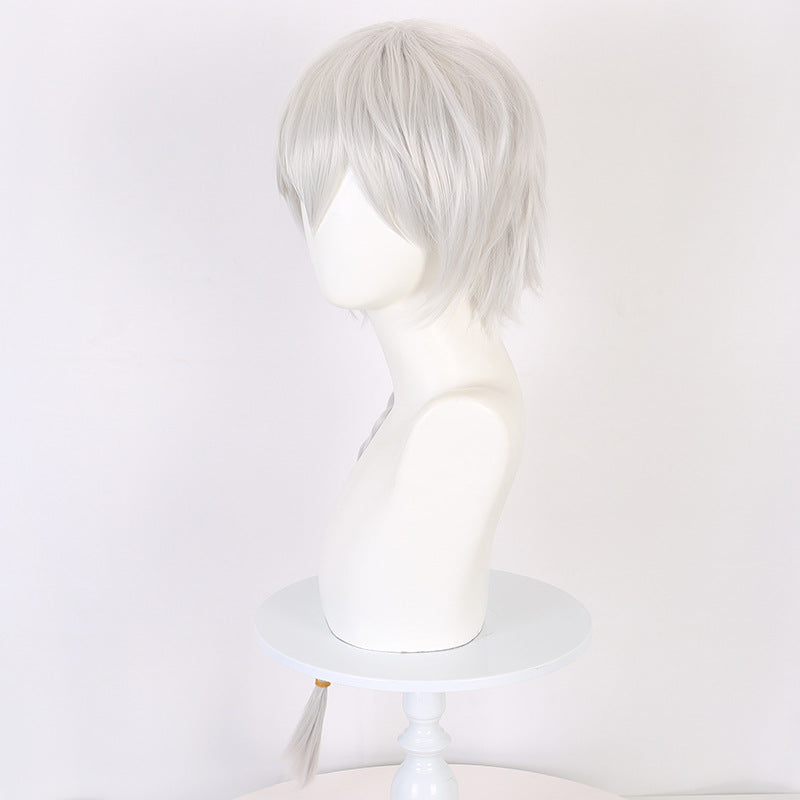 Ling Qi Writer Wild Dog Nikolai Gogol Gogol Cos Wig Special light silver cyan wig