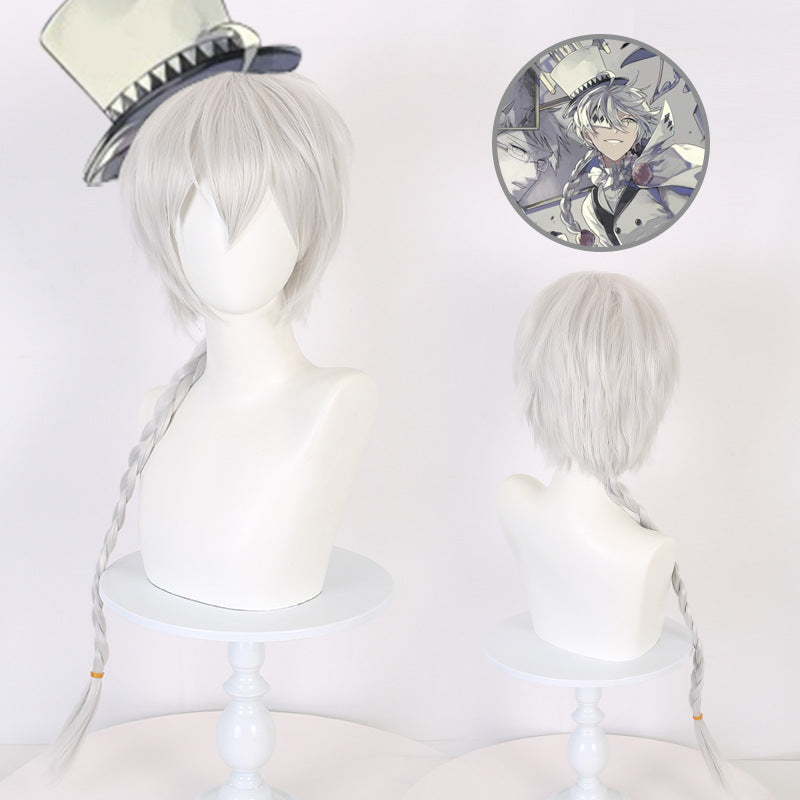 Ling Qi Writer Wild Dog Nikolai Gogol Gogol Cos Wig Special light silver cyan wig