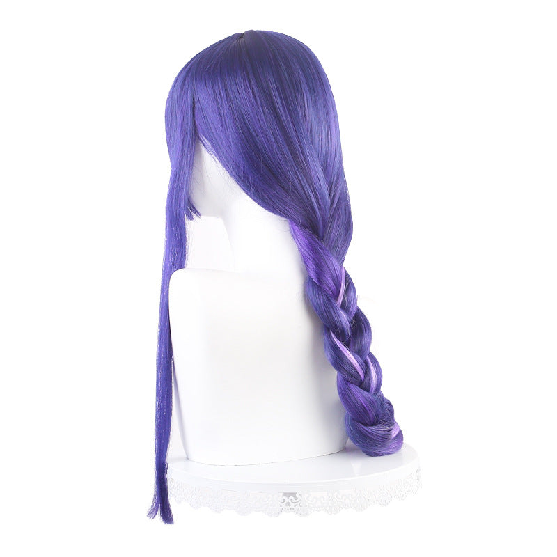 Genshin Wig Genshin Thunder General Wig Cos Silicone Simulation Scalp Wig Anime Twist Braids Wholesale