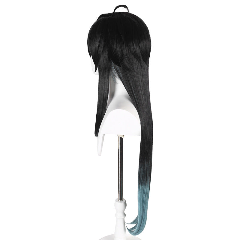 Ling Qi Honkai Star Dome Railway Dan Heng Drink Moon Jun Xiao Qinglong Ancient Style Cos Wig T Color Gradient Straight Hair