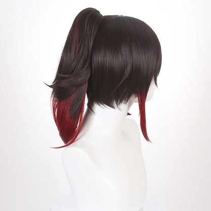 Ling Qi Honkai Star Dome Railway Cloud Stop Cos Wig Gradient Single Ponytail Tiger Mouth Clip Cosplay Wig
