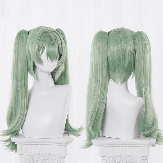 Ling Qi Jeopardy Zero Colin Cos Wig, Tiger Clip, Double Ponytail, Long Hair, Cosplay, Simulated Scalp, Factory Direct Sales