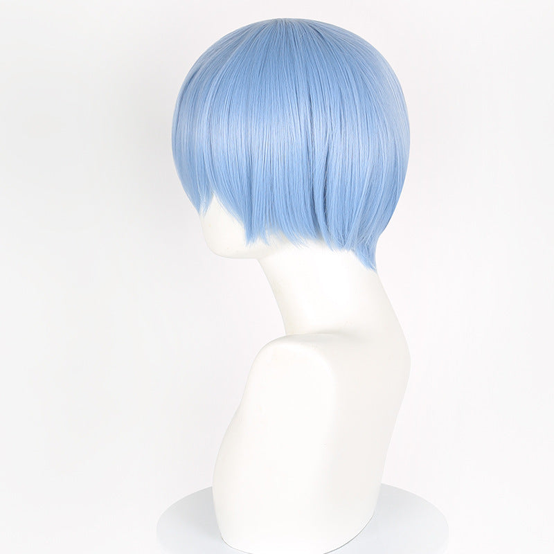 Lingqi Buried Frilyn Simmel Light Blue Broken Bangs Short Hair Cos Wig Factory Direct