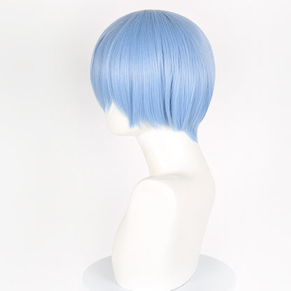 Lingqi Buried Frilyn Simmel Light Blue Broken Bangs Short Hair Cos Wig Factory Direct