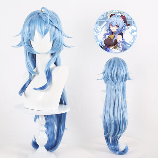 Lingqi Genshin Impact Ganyu One Tail One Meter Styling Gradient Cosplay Wig Cos Spot