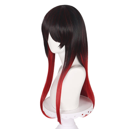 Lingqi windproof bell Winde Black COS Wig Black Red Long Straight COS Wig Factory Direct
