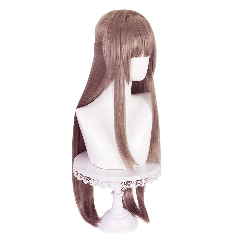 Lingqi Honkai Star Dome Railway Black Tower Cos Wig Artificial Scalp Gray Purple Long Straight Hair [Spot]