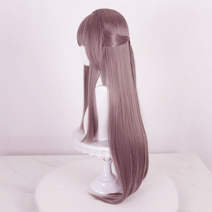 Lingqi Honkai Star Dome Railway Black Tower Cos Wig Artificial Scalp Gray Purple Long Straight Hair [Spot]