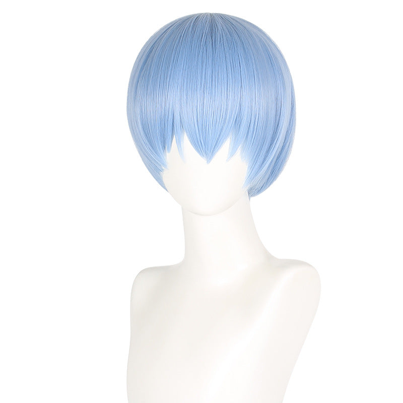 Lingqi Buried Frilyn Simmel Light Blue Broken Bangs Short Hair Cos Wig Factory Direct