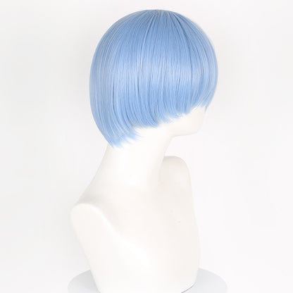 Lingqi Buried Frilyn Simmel Light Blue Broken Bangs Short Hair Cos Wig Factory Direct