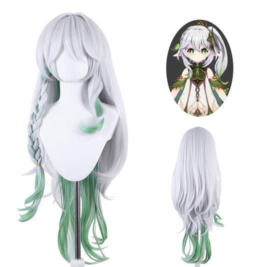 Lingqi Genshin Daci Tree King cos wig grass god silicone simulation scalp big curly hair highlights