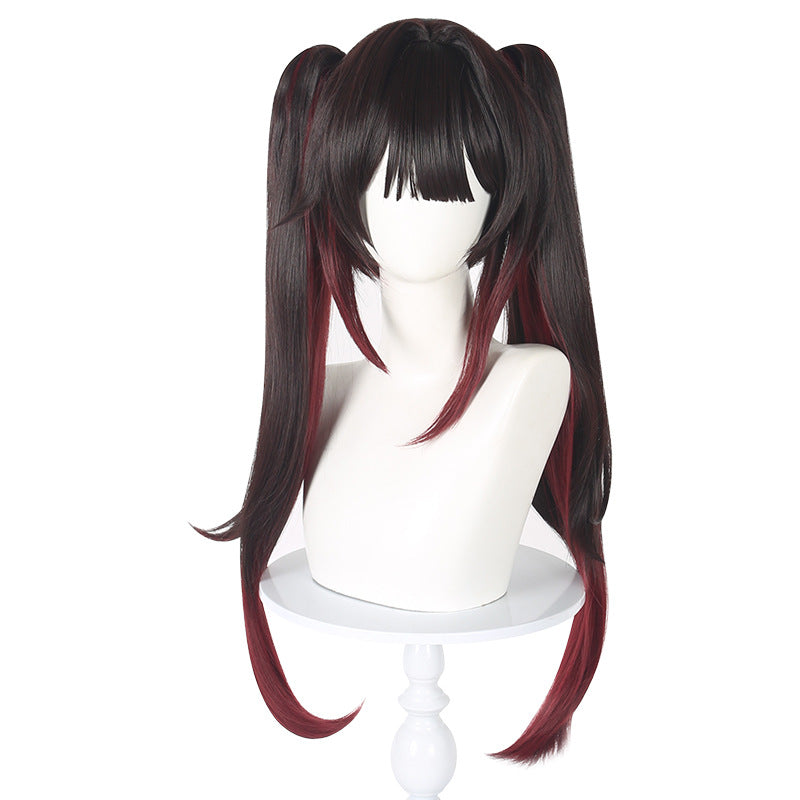 Lingqi Honkai Star Dome Railway fireworks cos wig scalp top tiger mouth clip ponytail gradient factory direct sales