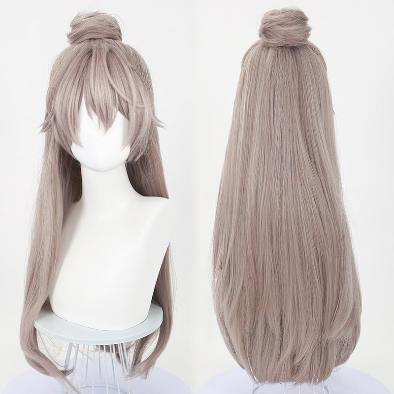 Ling Qi Codename Yuan Ji cos wig tiger mouth clip hair bag game cosplay wig simulation scalp top