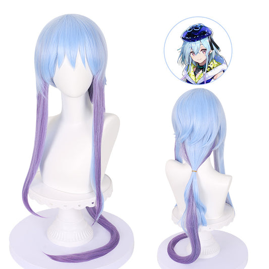 Ling Qi Ark of Tomorrow New Operator Water Moon Cos Wig Artificial Scalp Gradient Lengthened Ponytail