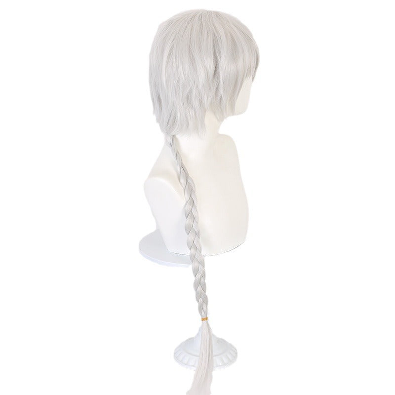 Ling Qi Writer Wild Dog Nikolai Gogol Gogol Cos Wig Special light silver cyan wig