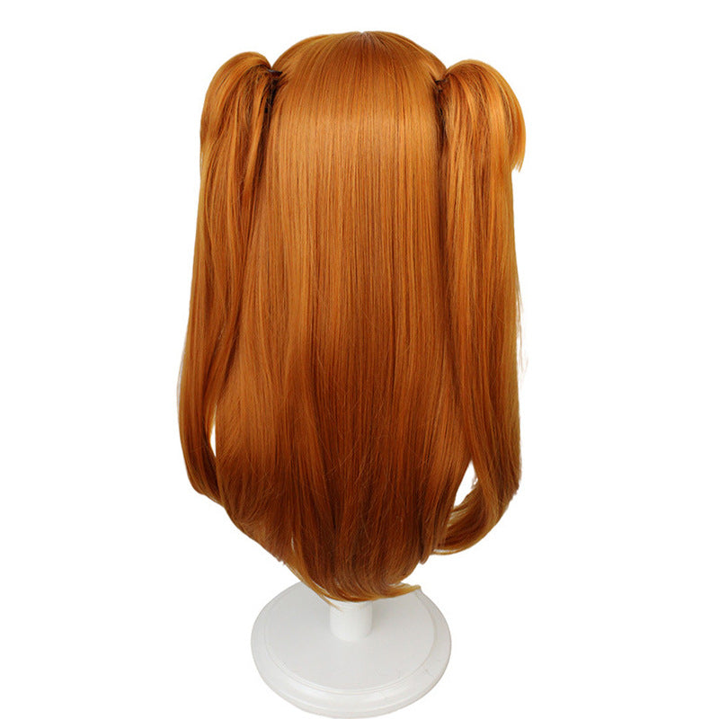 Eva New Century Evangelion Wig Invention Rixiang cos wig cross-border orange double ponytail tiger mouth clip wig