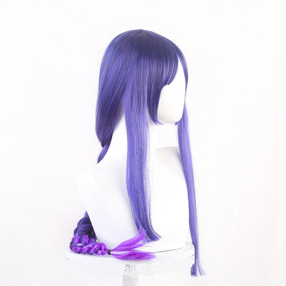 Genshin Wig Genshin Thunder General Wig Cos Silicone Simulation Scalp Wig Anime Twist Braids Wholesale