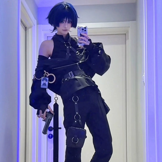 Secret Service Scaramouche Genshin Impact Cosplay Costume Outfit Anime Expo Con Halloween