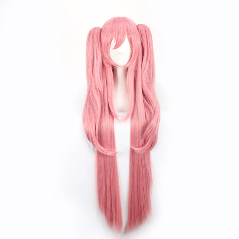Lingqi wig ends the seraph cosplay kruluce pesci queen smoke pink tiger mouth clip wig