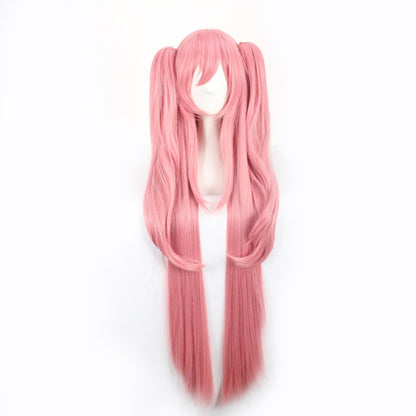 Lingqi wig ends the seraph cosplay kruluce pesci queen smoke pink tiger mouth clip wig