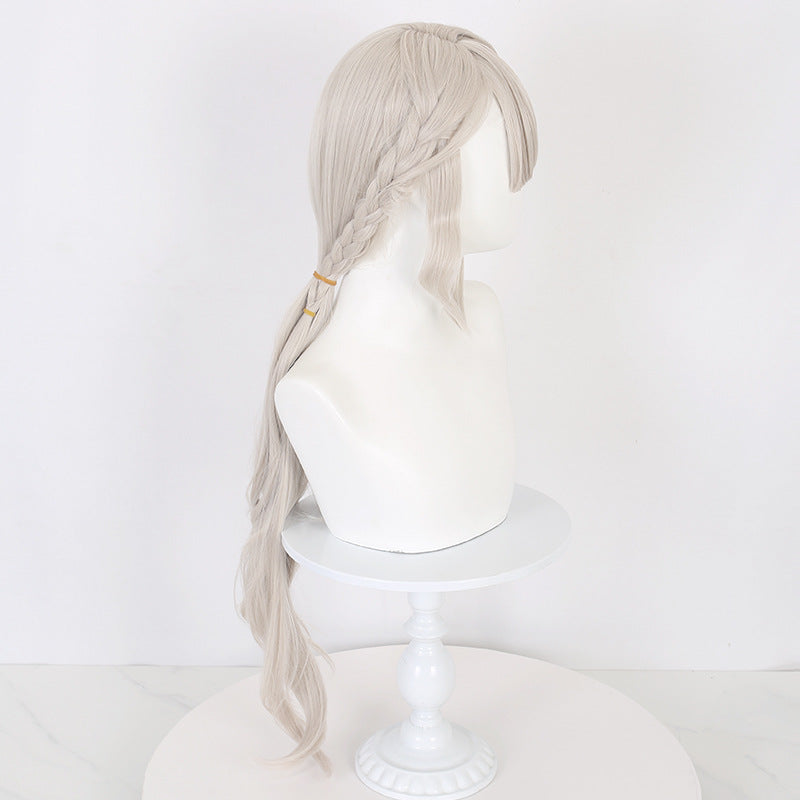 Lingqi Genshin Impact Lynette cos wig side braids long hair highlight dye imitation scalp factory direct sales