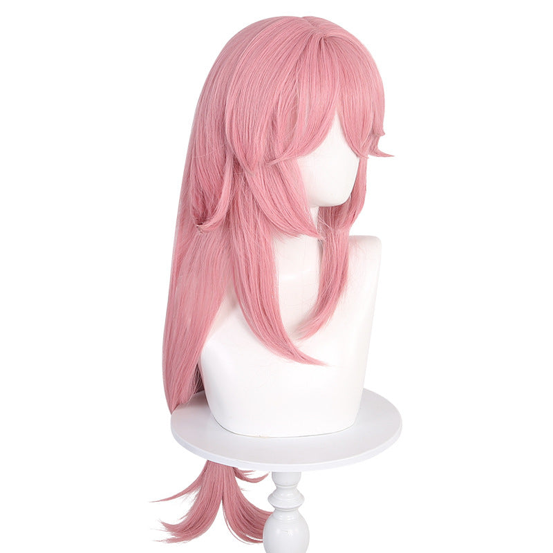 Genshin Impact Yae Miko cos wig Miss Inazuma Castle Fox Pink reverse shape fake fur in stock