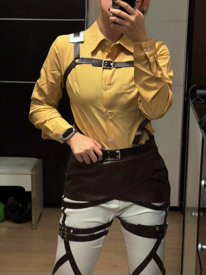AoT Survey Corps Mikasa Levi Hange Eren Armin, Cosplay Costume Outfit, Anime Events, Character Outfit