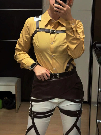 AoT Survey Corps Mikasa Levi Hange Eren Armin, Cosplay Costume Outfit, Anime Events, Character Outfit
